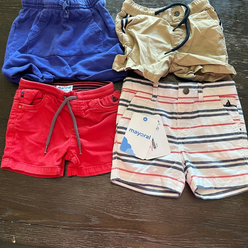 Mayoral Kids Striped and Solid Shorts Set